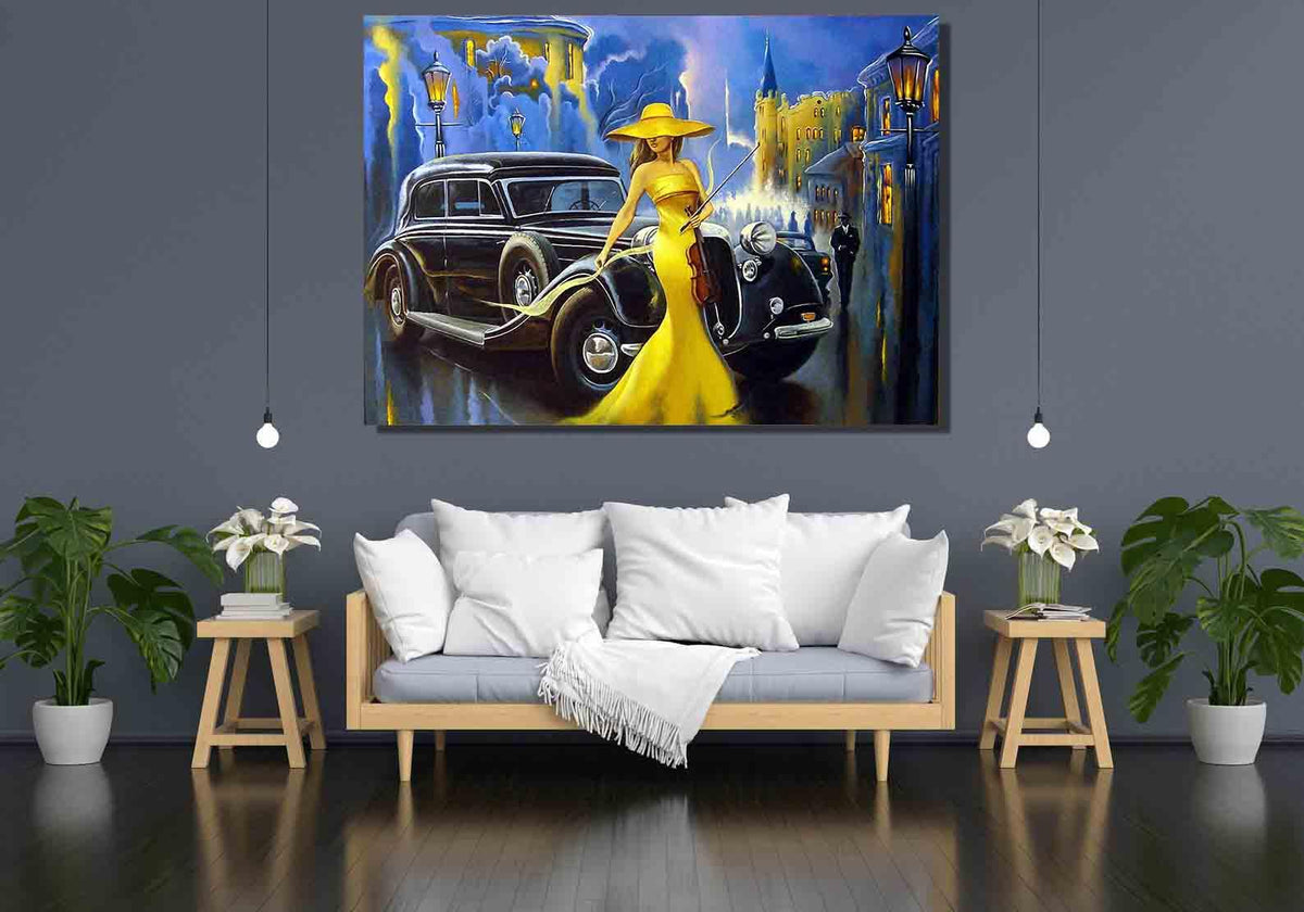 Canvas Painting - Girl in Yellow Dress