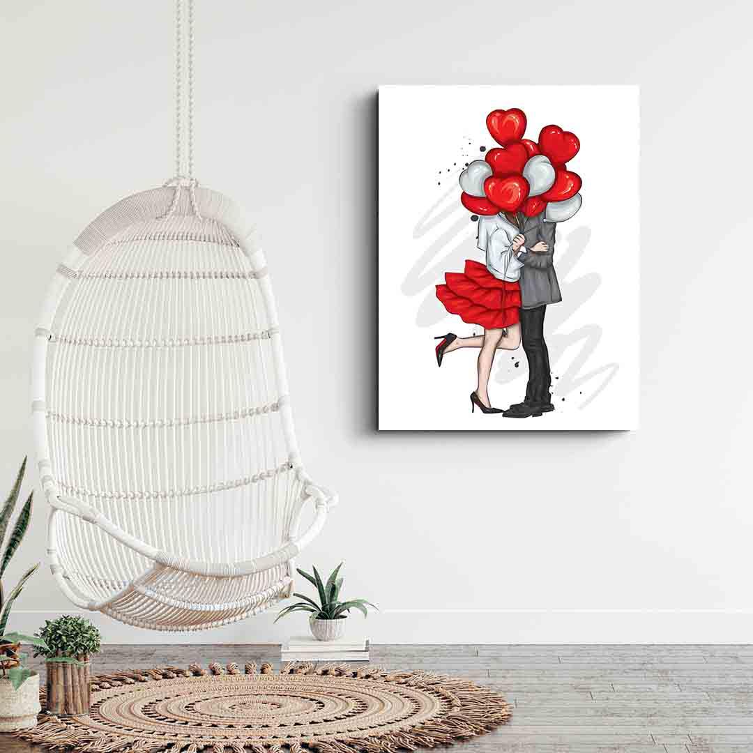 Canvas Painting - Couple with Balloons
