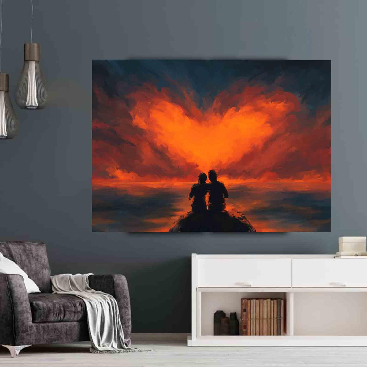 Canvas Painting - Heart in the Sky