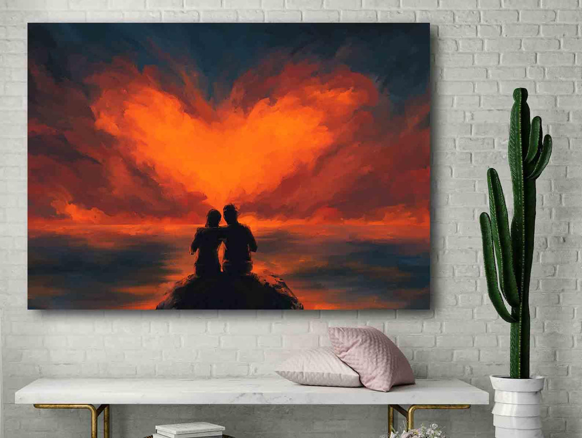 Canvas Painting - Heart in the Sky