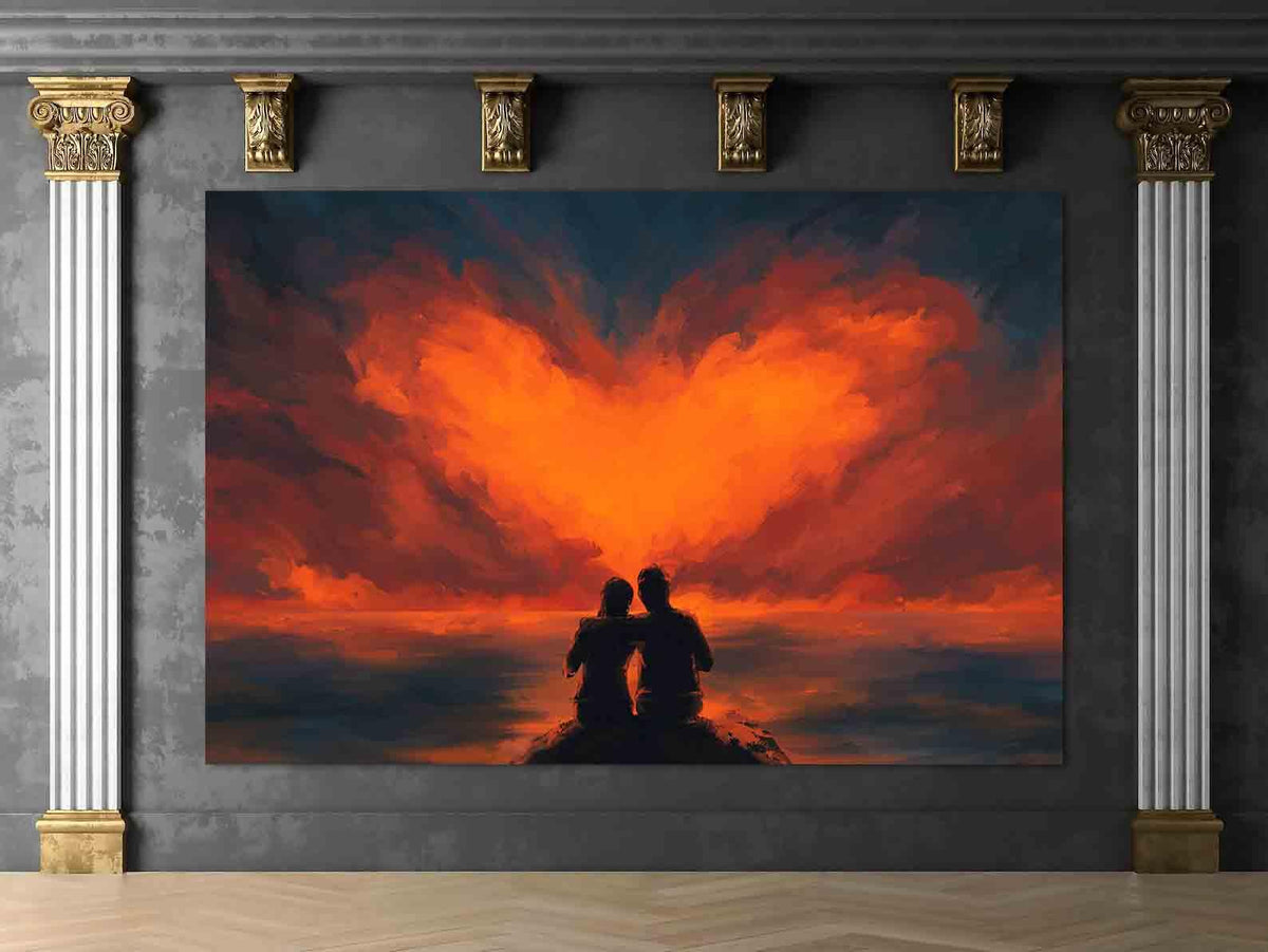 Canvas Painting - Heart in the Sky