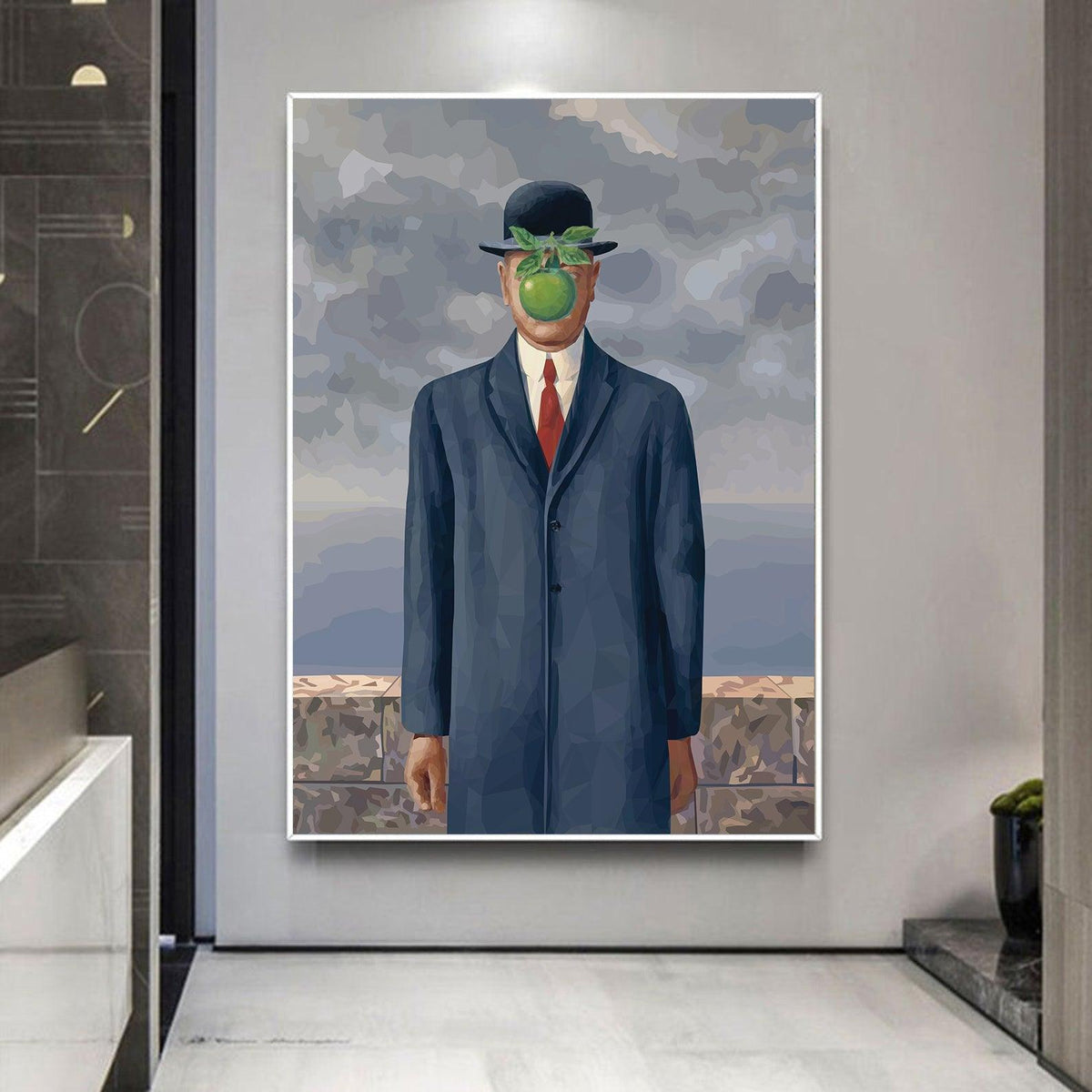 Canvas Painting - The Son of Man by Rene Magritte