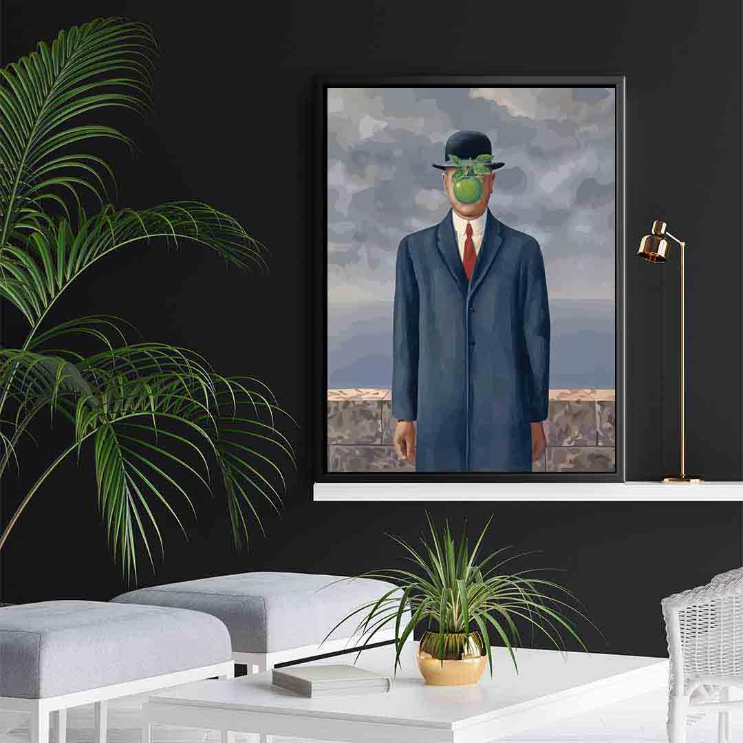 Canvas Painting - The Son of Man by Rene Magritte