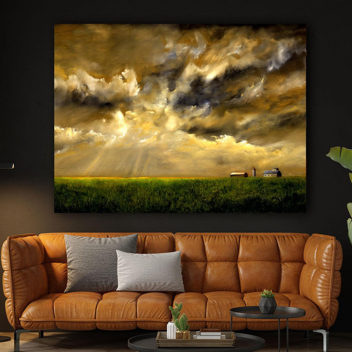 Canvas painting - Grainfield with storm