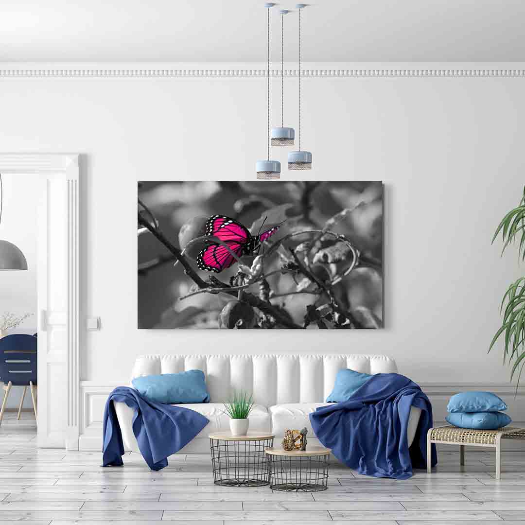 Canvas Painting - Pink Butterfly