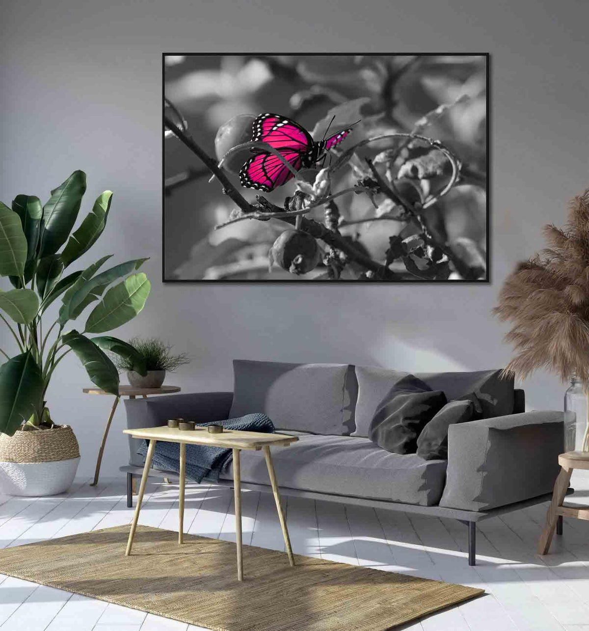 Canvas Painting - Pink Butterfly