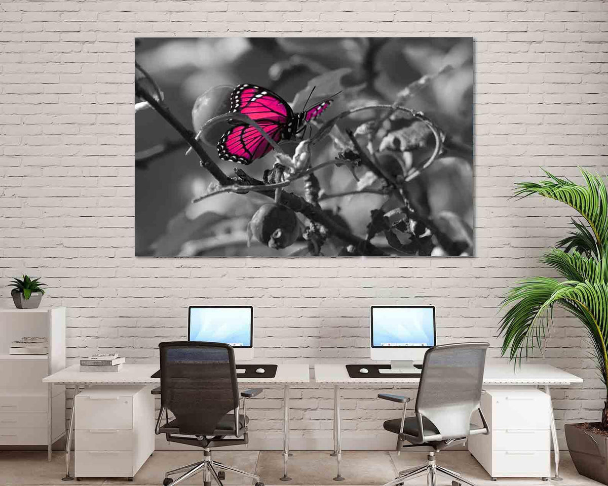 Canvas Painting - Pink Butterfly