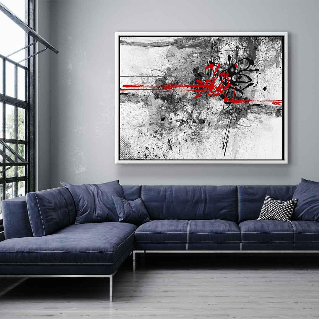 Canvas Painting - Red and Black Abstract