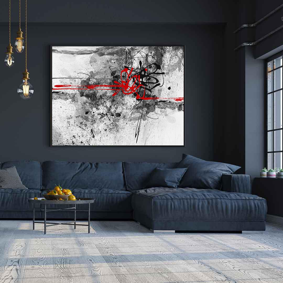 Canvas Painting - Red and Black Abstract