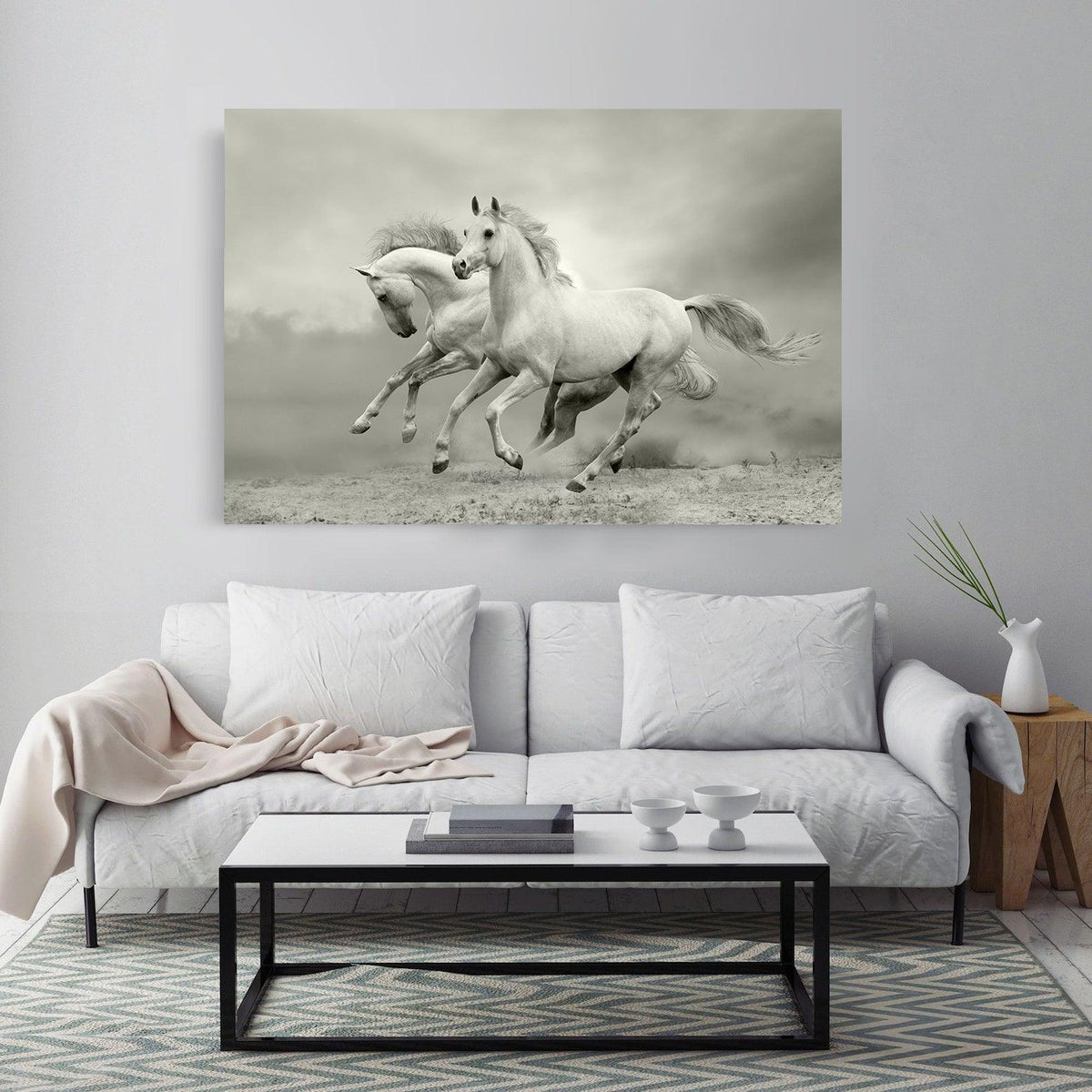 Canvas Painting - White Horses