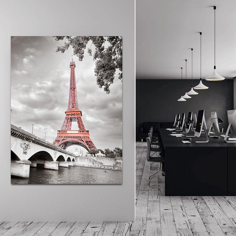 Canvas Painting - Eiffel Tower Black and White