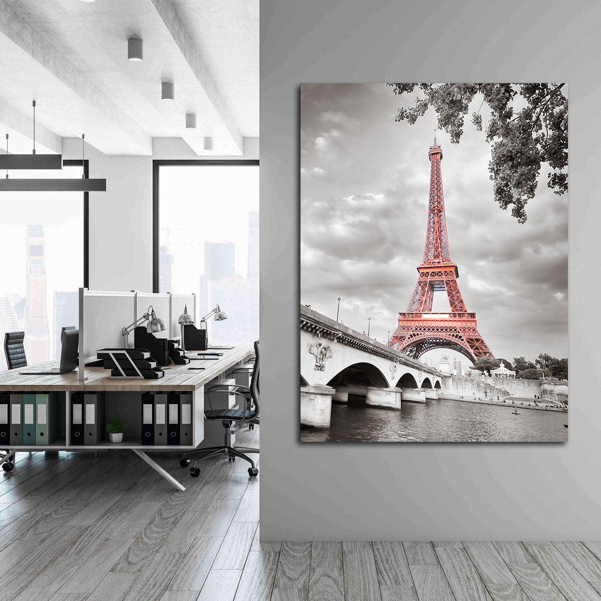 Canvas Painting - Eiffel Tower Black and White