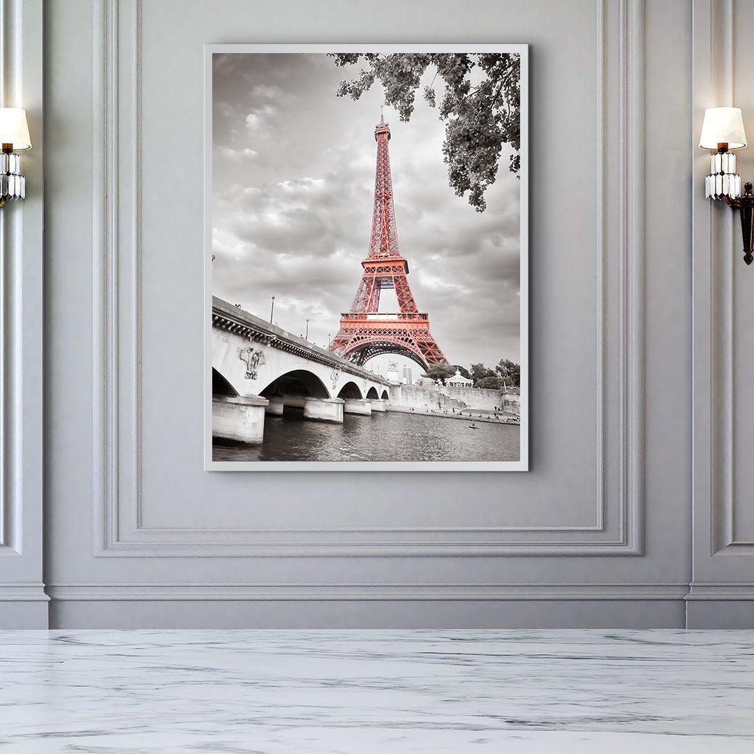 Canvas Painting - Eiffel Tower Black and White