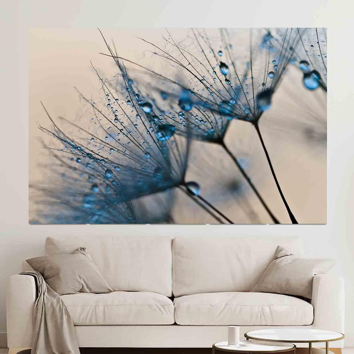 Canvas Painting - Flower with Water Drops