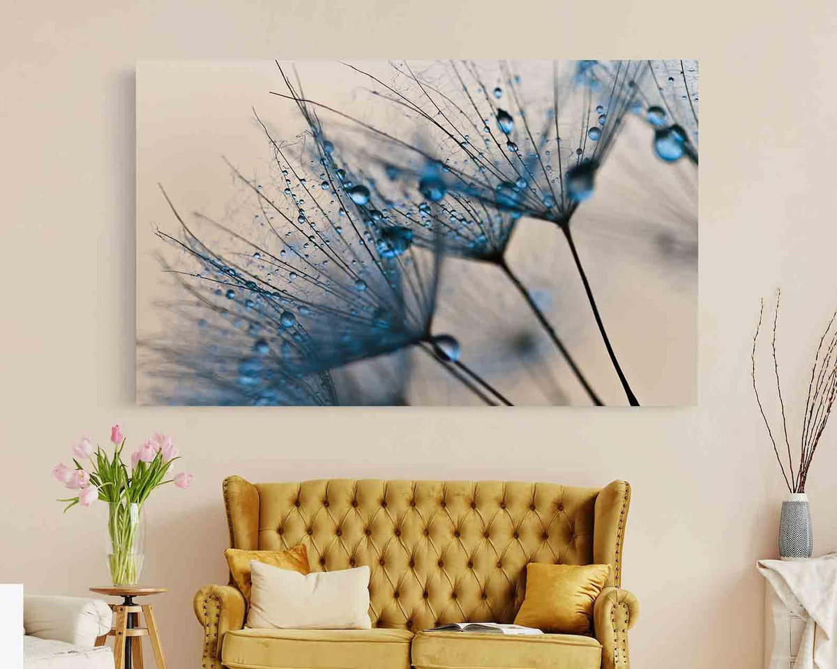 Canvas Painting - Flower with Water Drops