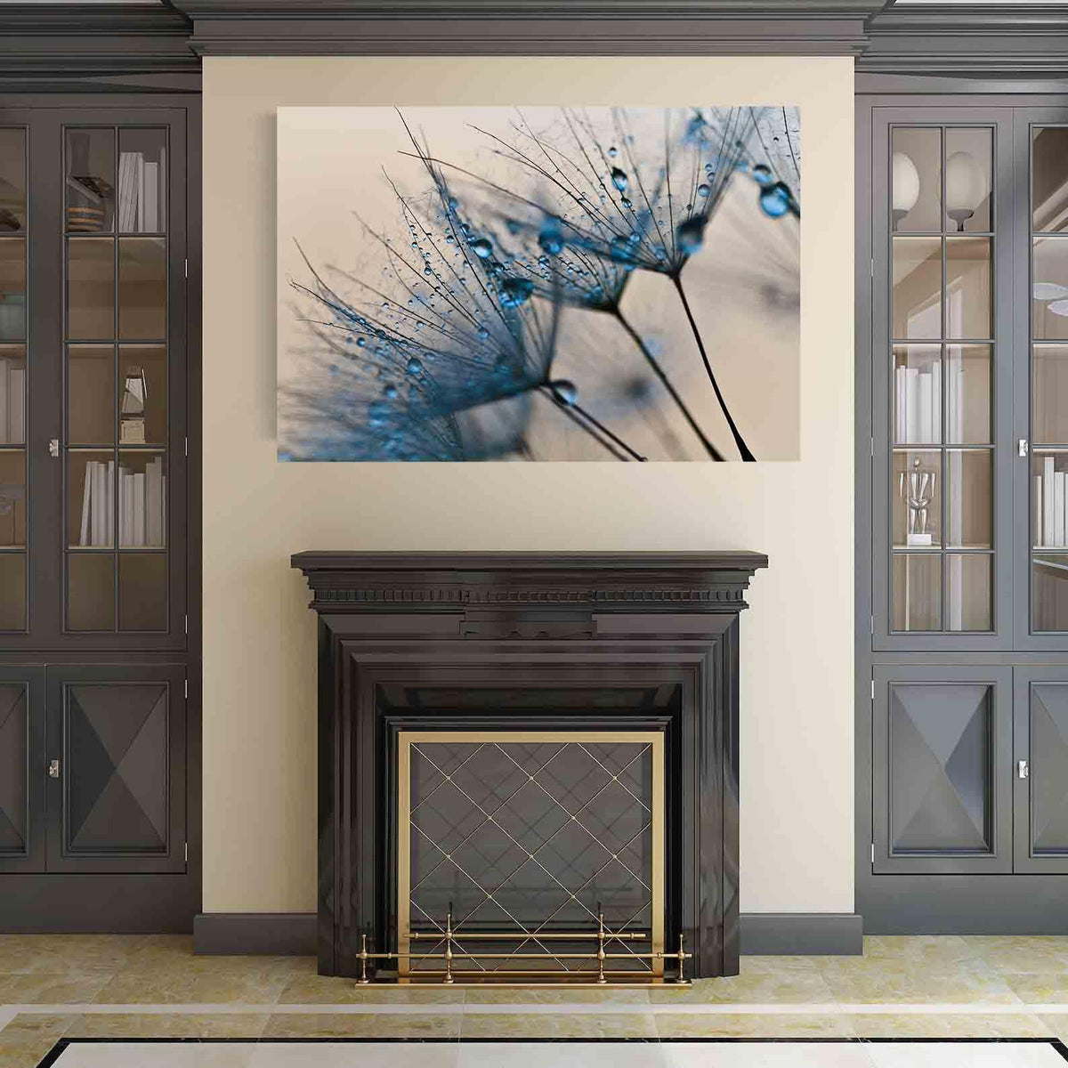 Canvas Painting - Flower with Water Drops