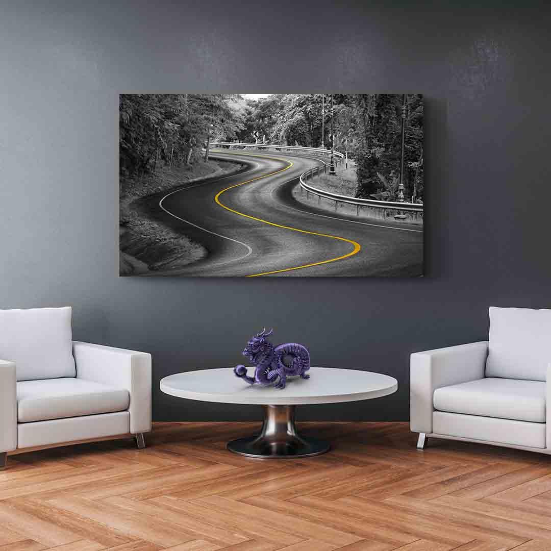 Canvas Painting - Yellow Curve