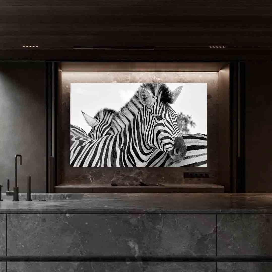 Canvas Painting - Black and White Zebra Portrait