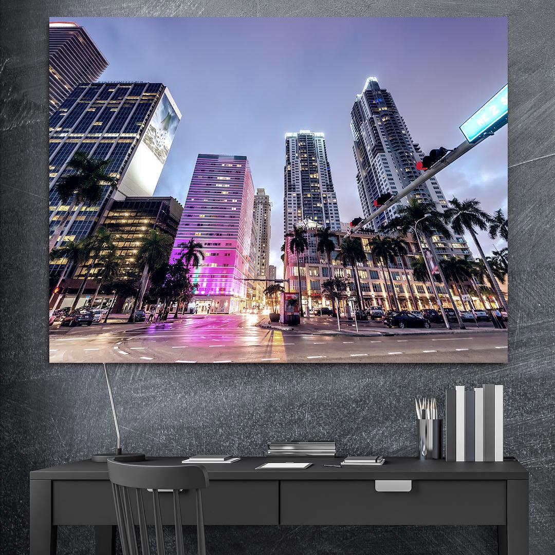 Canvas Painting - Miami at Night