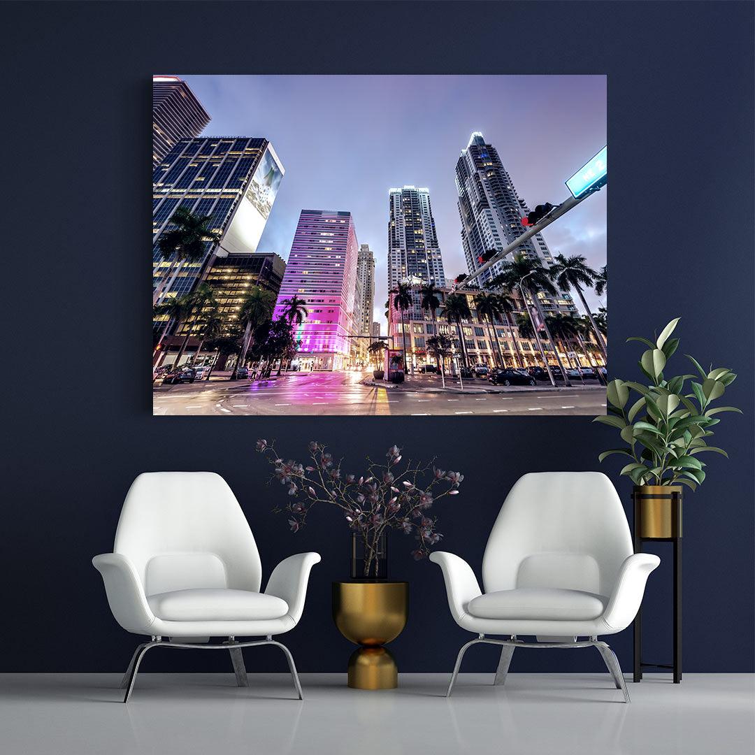 Canvas Painting - Miami at Night