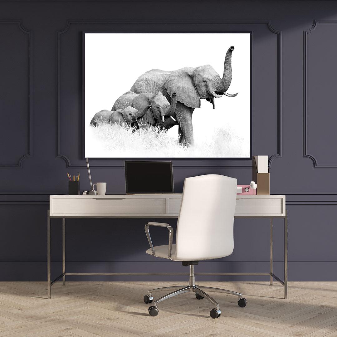 Canvas Painting - Three Elephants