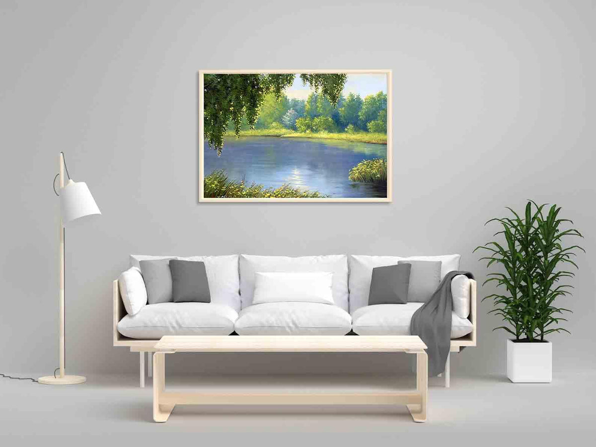 Canvas Painting - Summer Landscape with River