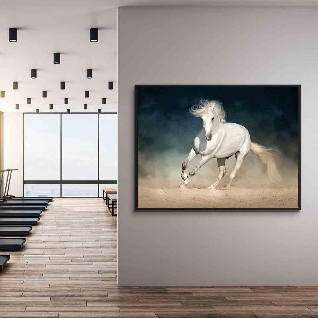 Canvas Painting - Running White Horse