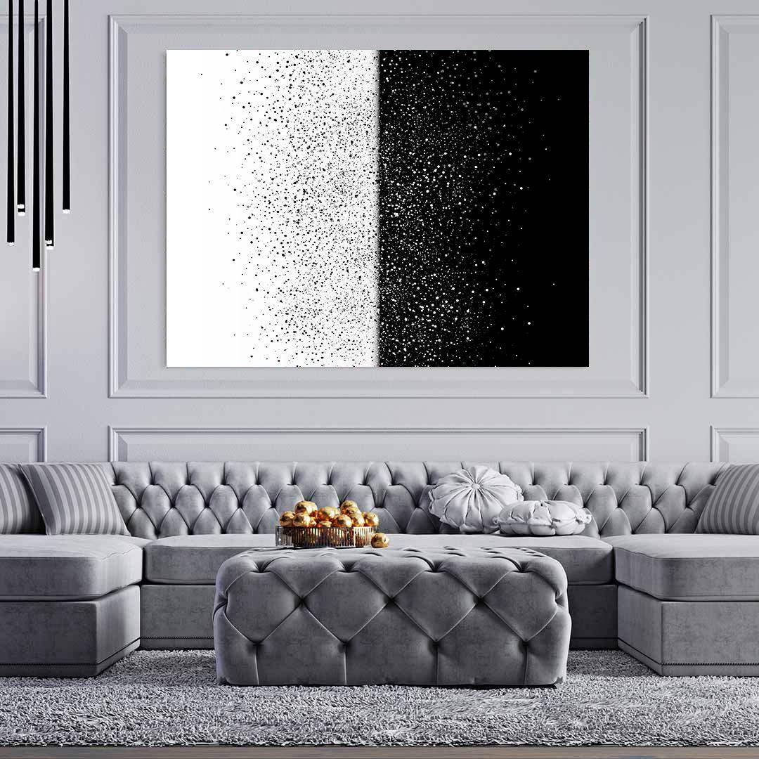Canvas Painting - Black and White Abstract