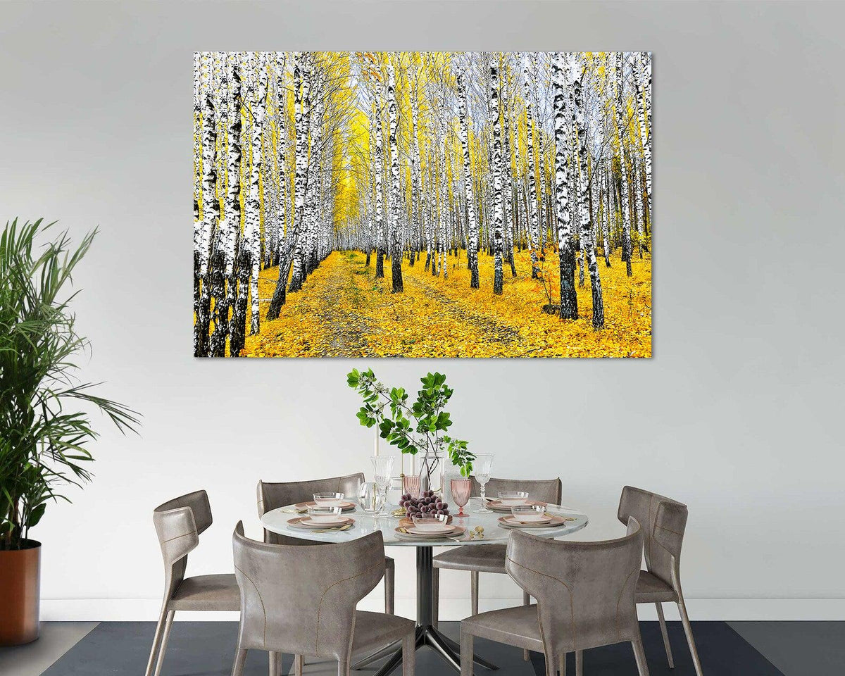 Canvas Painting - Autumn Birch Forest