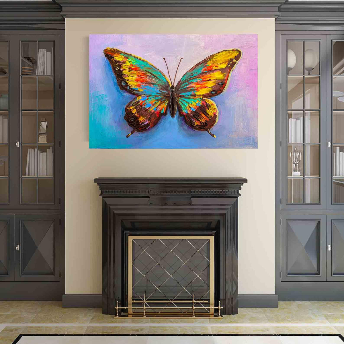 Canvas Painting - Multicolored Butterfly