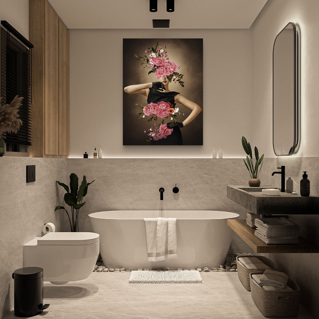 Canvas Painting - Woman with Flowers