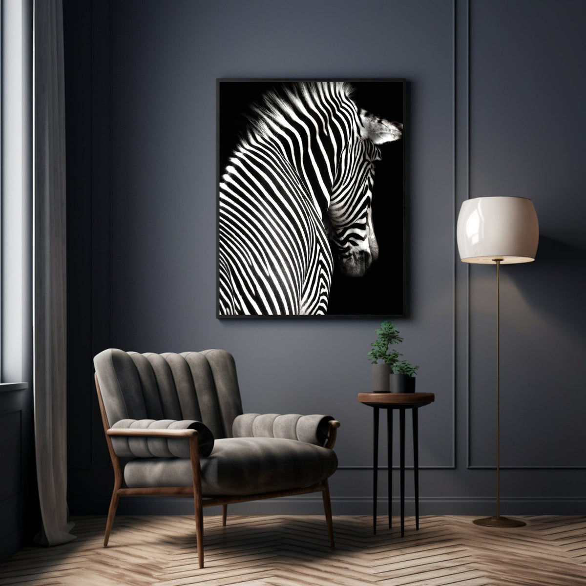 Tablou Canvas - Zebra Alb Negru