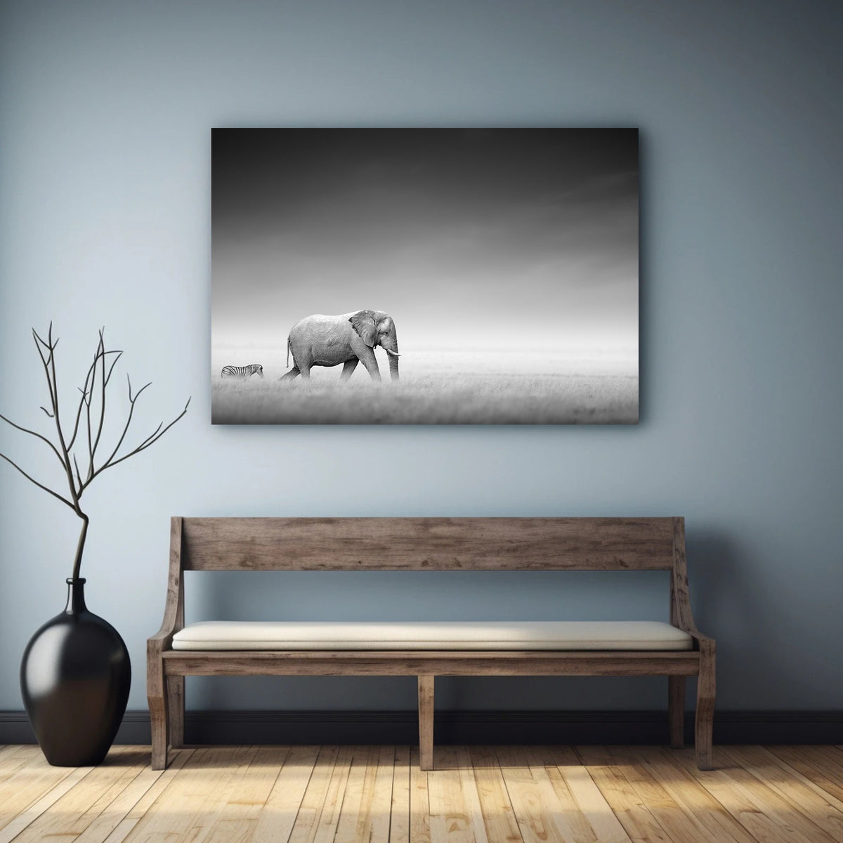 Canvas Painting - Black and White Animals