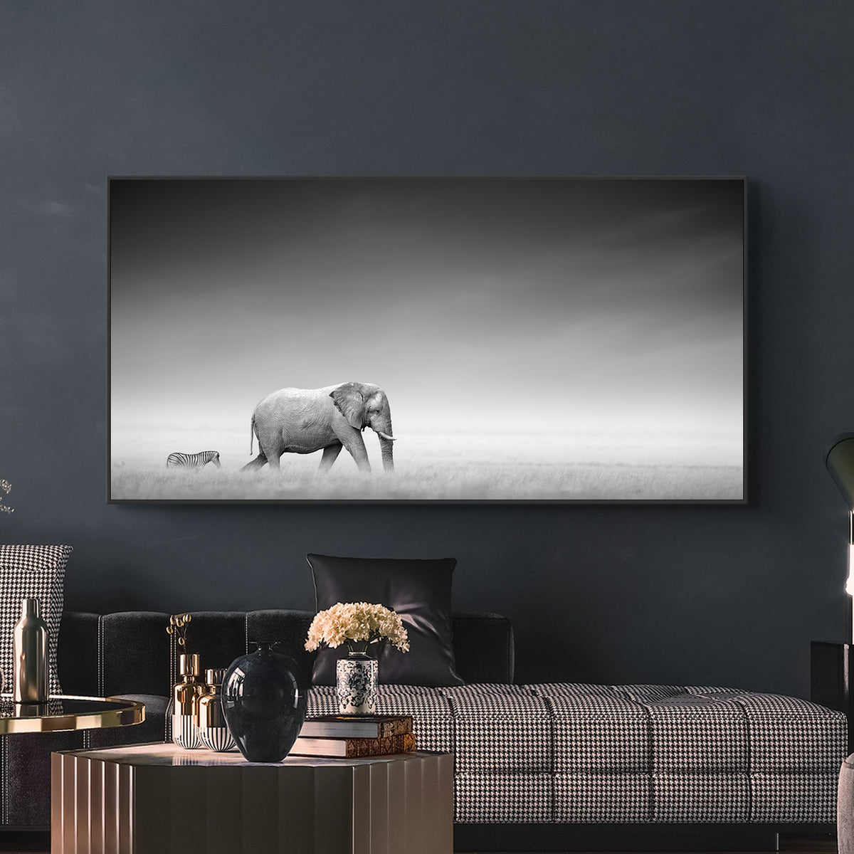 Canvas Painting - Black and White Animals