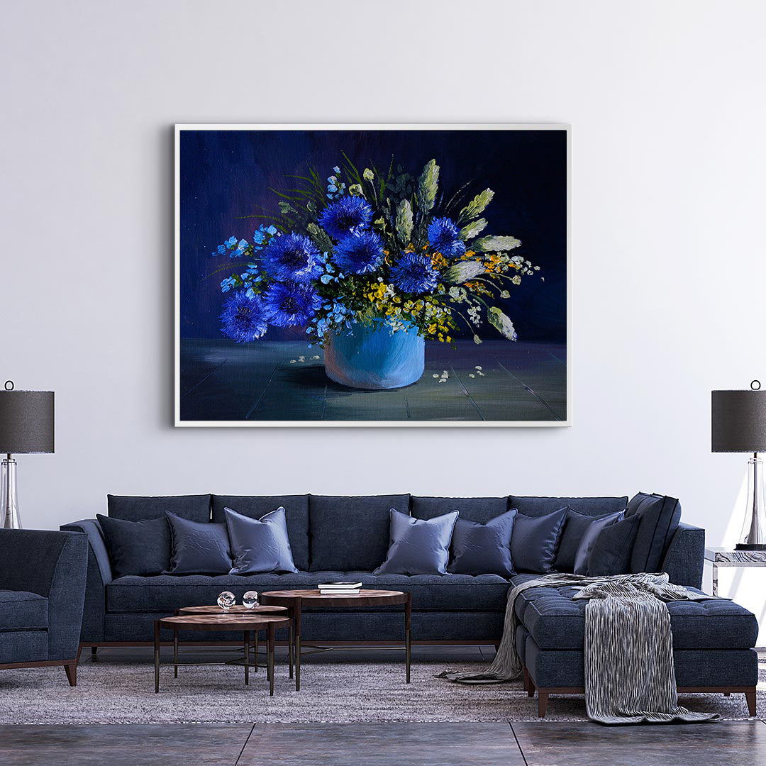 Canvas Painting - Blue Flowers