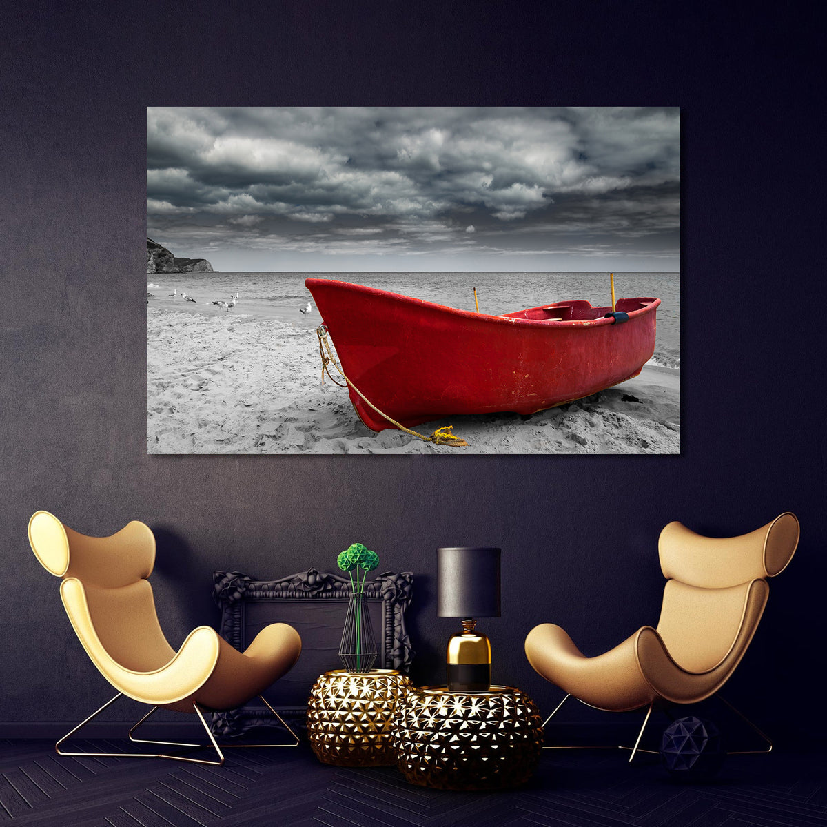 Canvas Painting - Little Red Boat