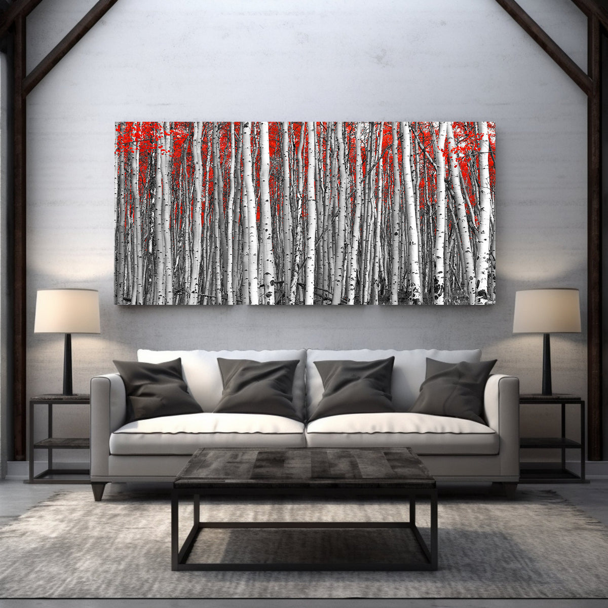 Canvas Painting - Black and White Trees