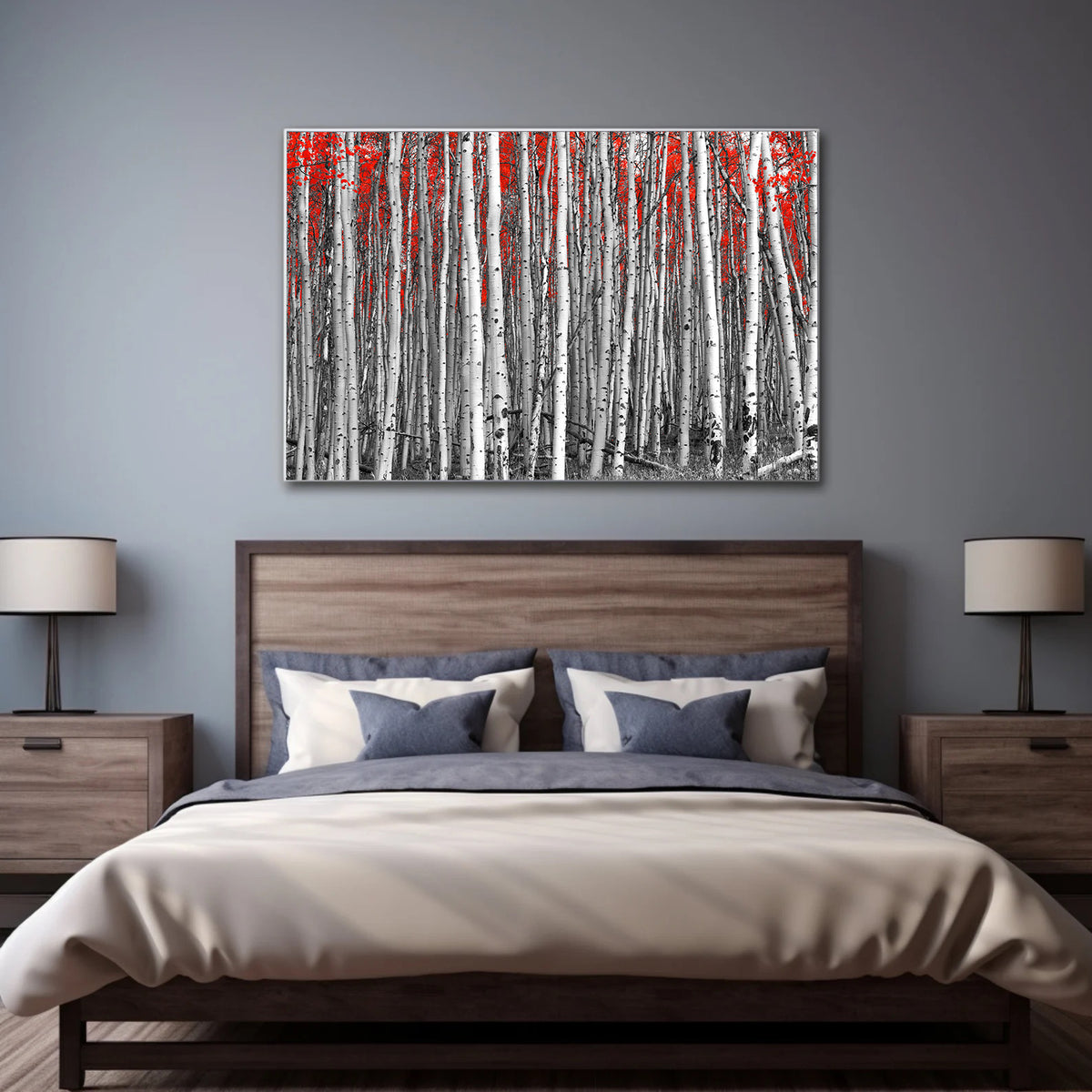 Canvas Painting - Black and White Trees