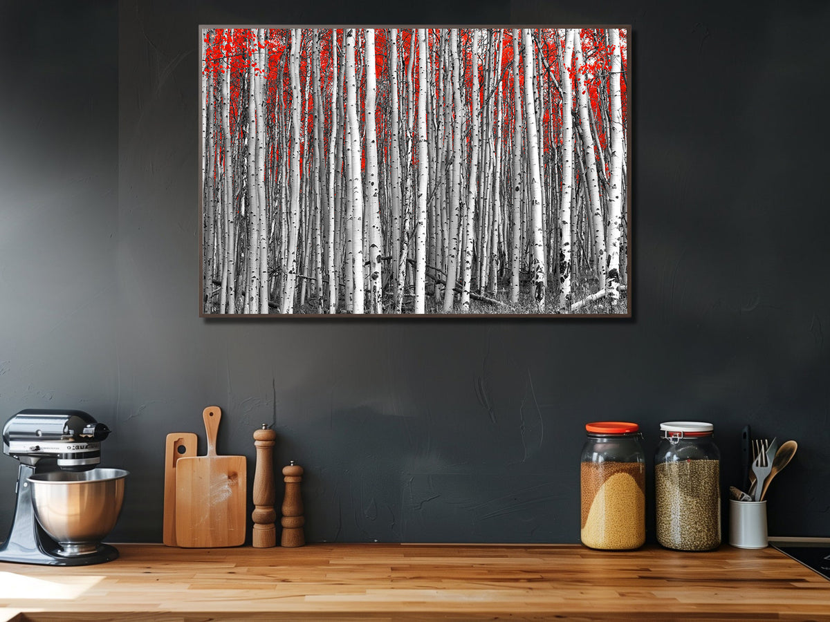 Canvas Painting - Black and White Trees