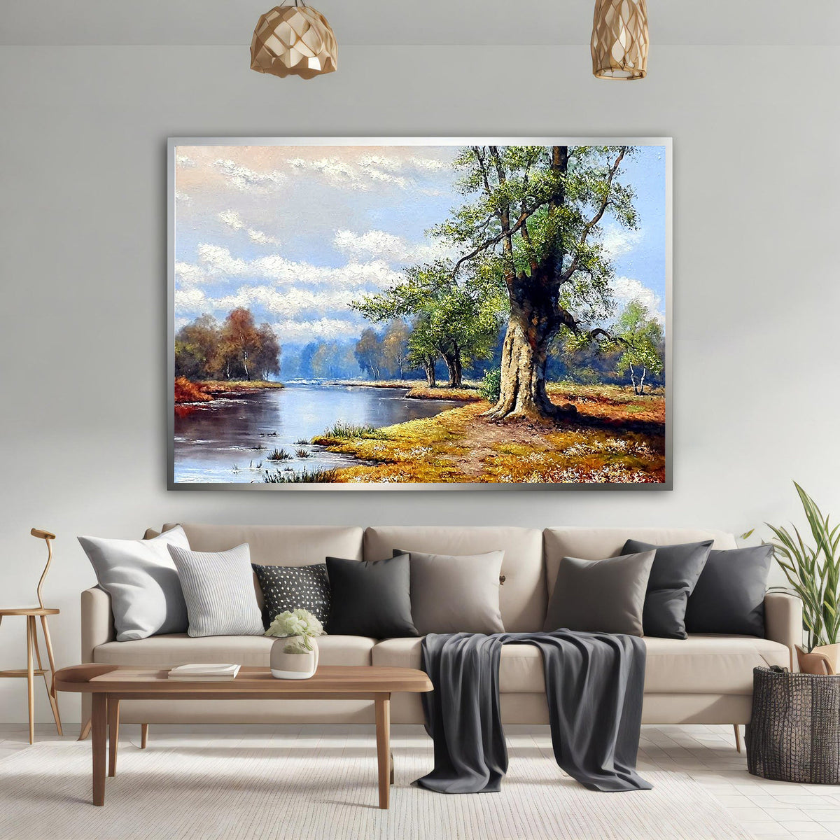 Canvas Painting - River Landscape