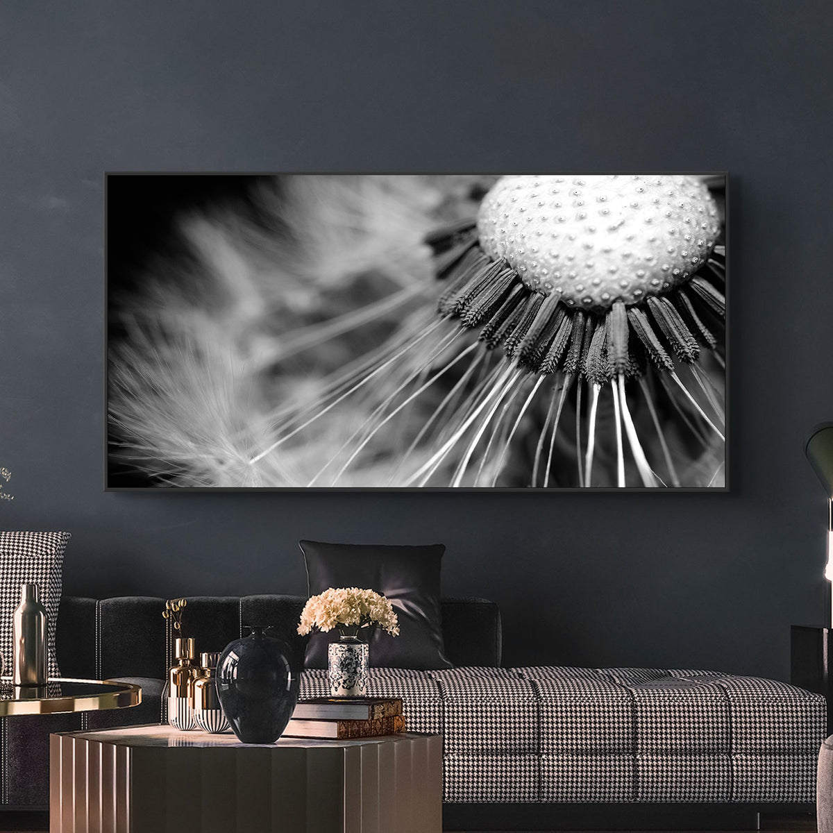 Canvas Painting - Black and White Flower