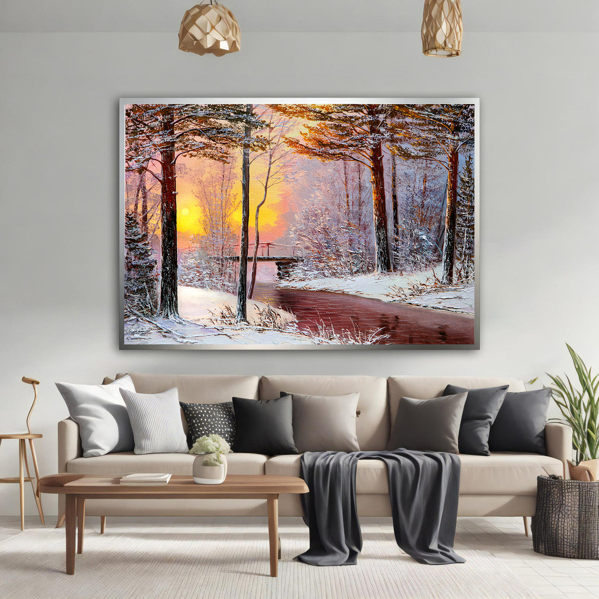 Canvas Painting - Winter Landscape Forest