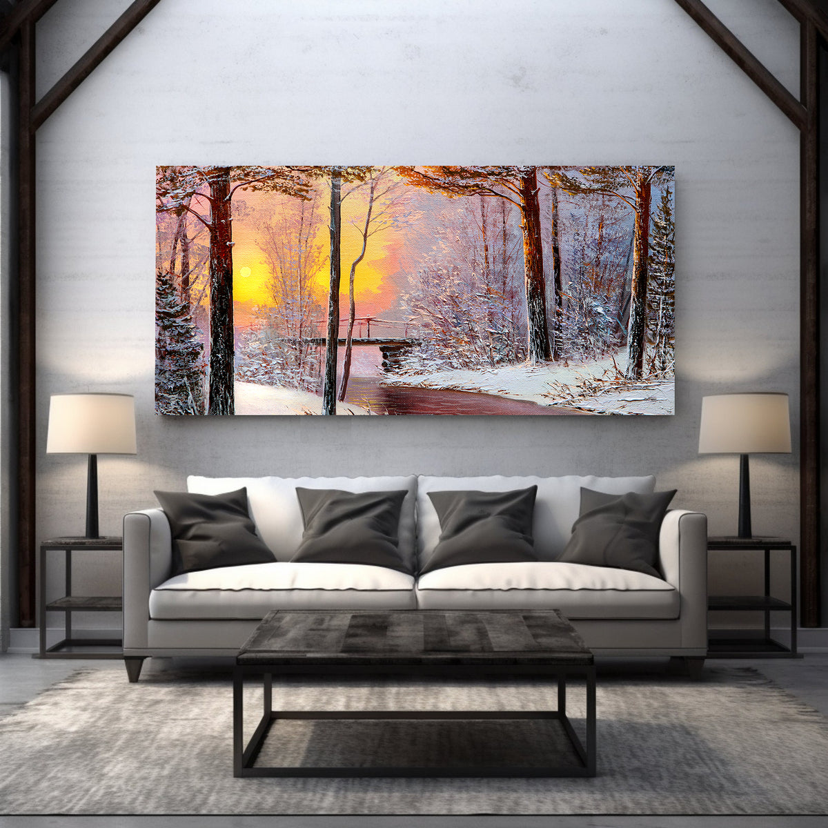 Canvas Painting - Winter Landscape Forest