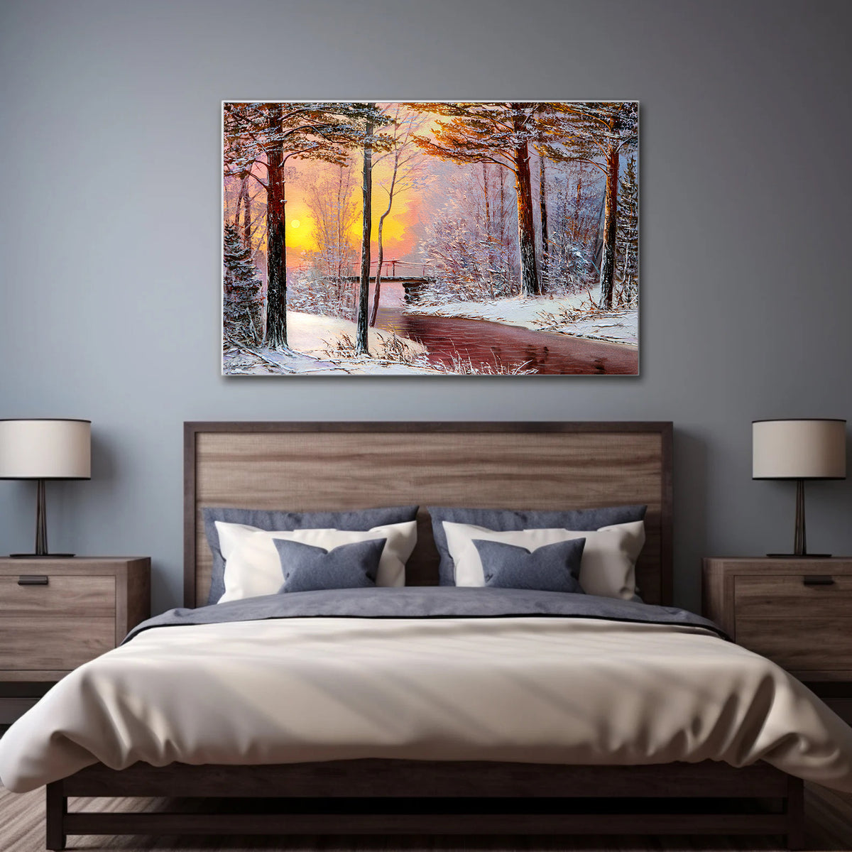 Canvas Painting - Winter Landscape Forest