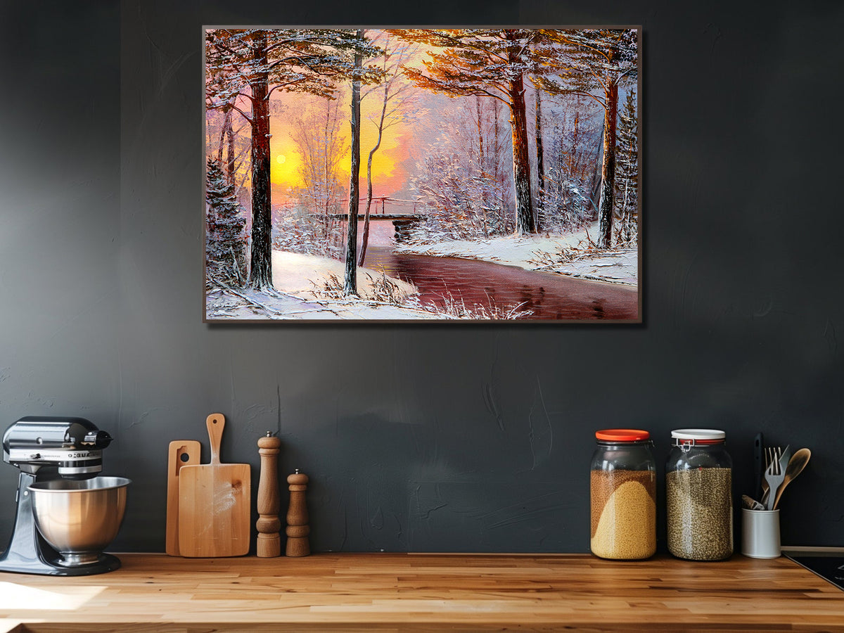 Canvas Painting - Winter Landscape Forest