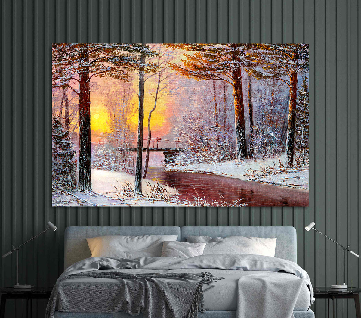 Canvas Painting - Winter Landscape Forest