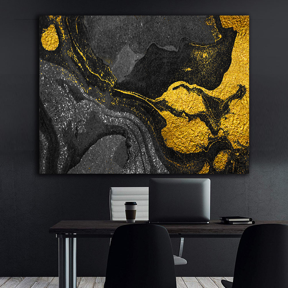 Canvas Painting - Abstract Gold and Black