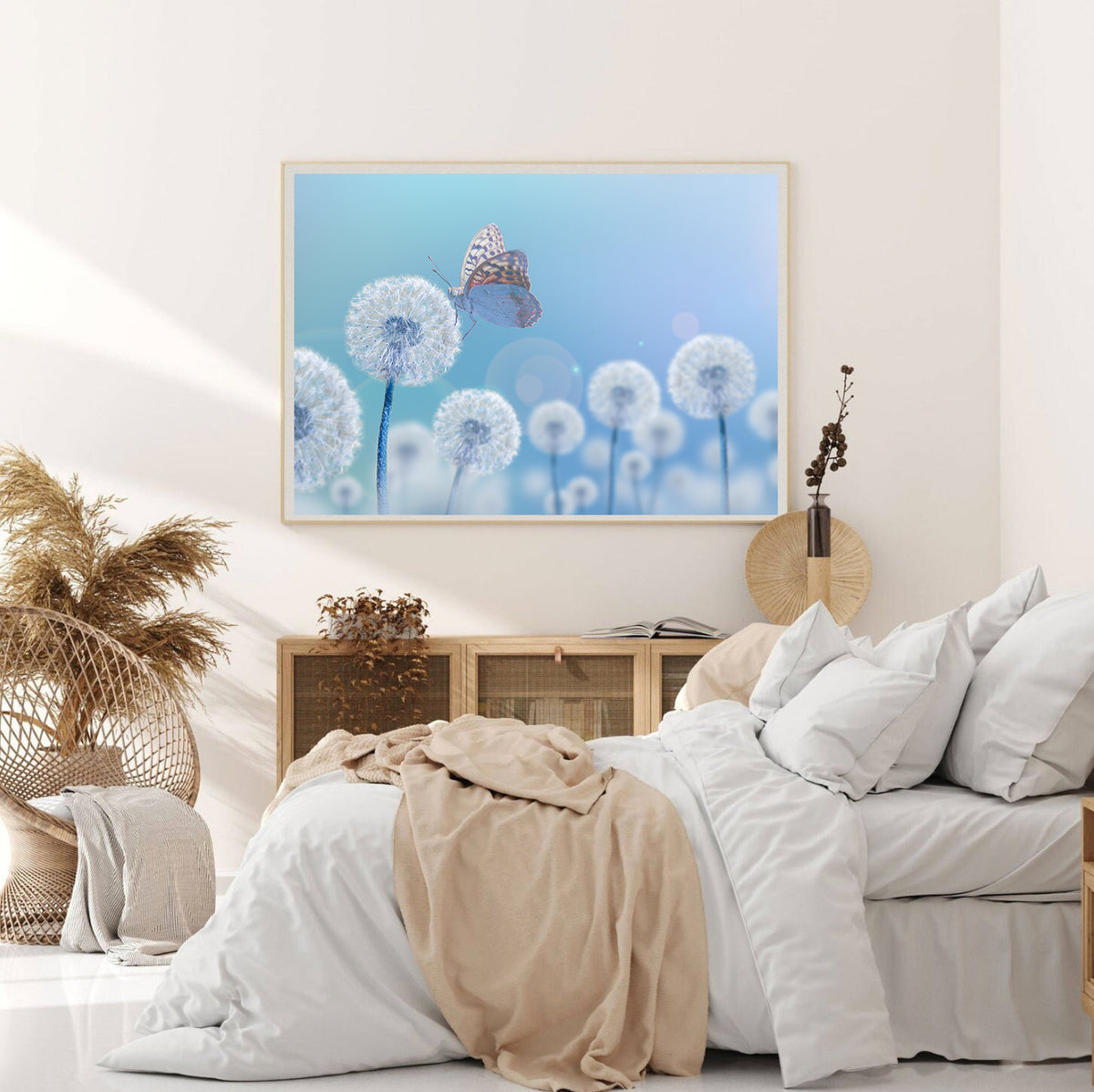 Canvas Painting - Butterfly on Dandelions