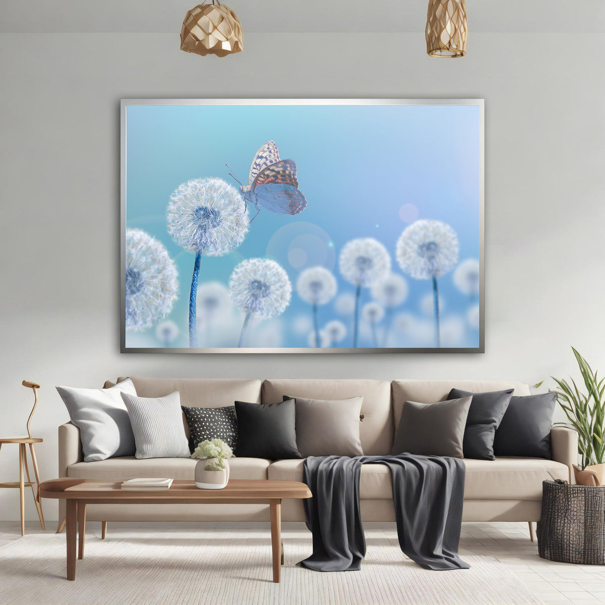 Canvas Painting - Butterfly on Dandelions