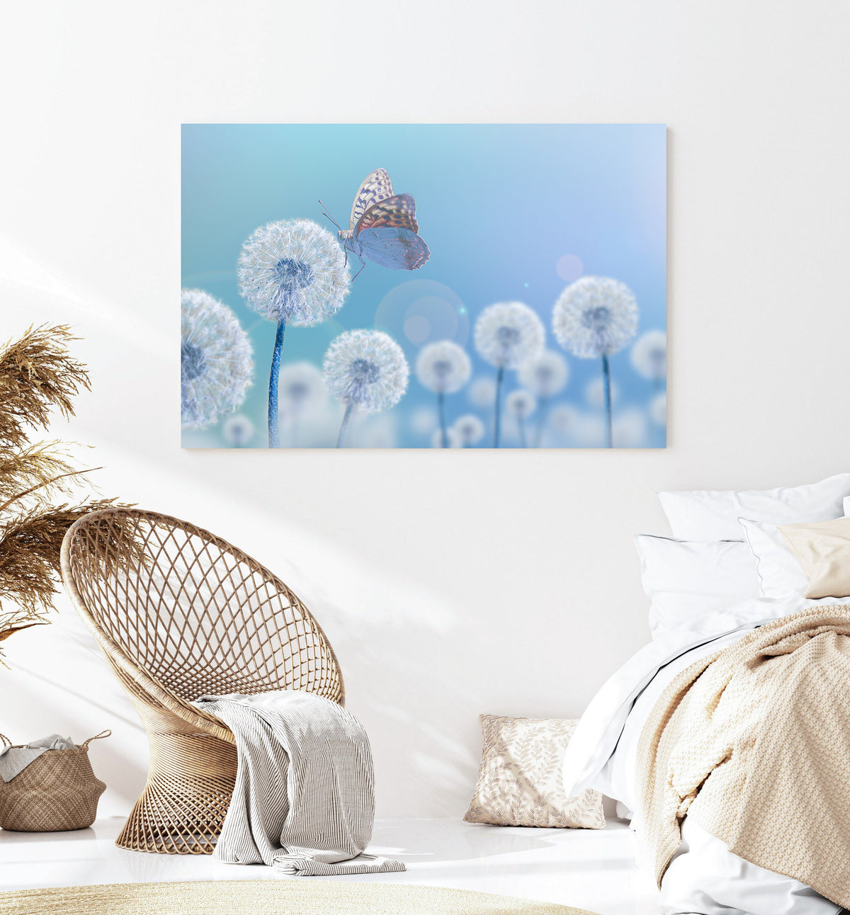 Canvas Painting - Butterfly on Dandelions